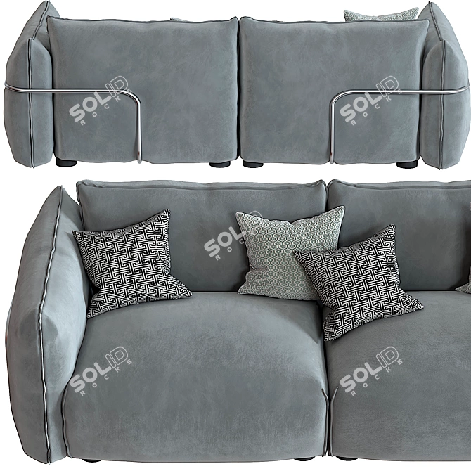 Elegant Dion 3 Seater Sofa 3D model image 6