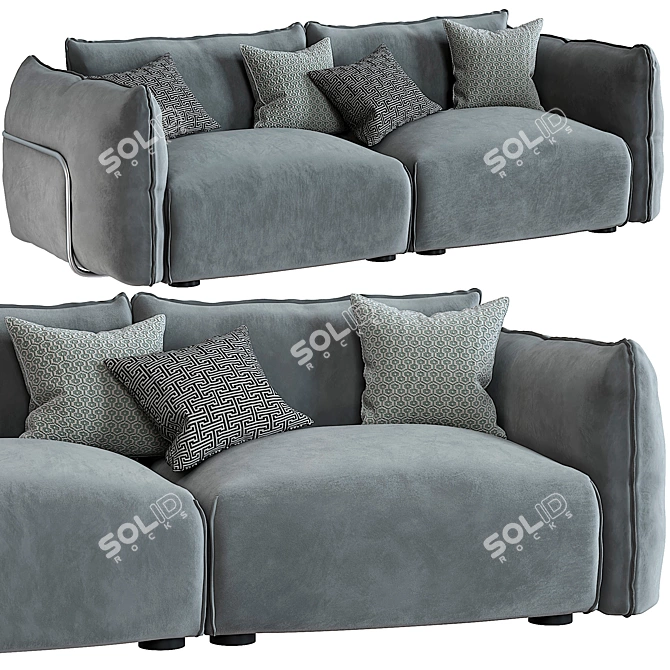 Elegant Dion 3 Seater Sofa 3D model image 8