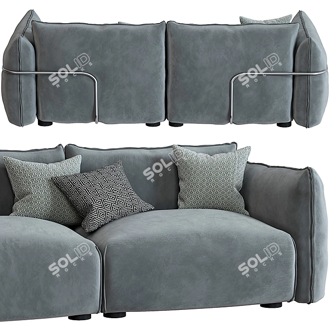 Elegant Dion 3 Seater Sofa 3D model image 9