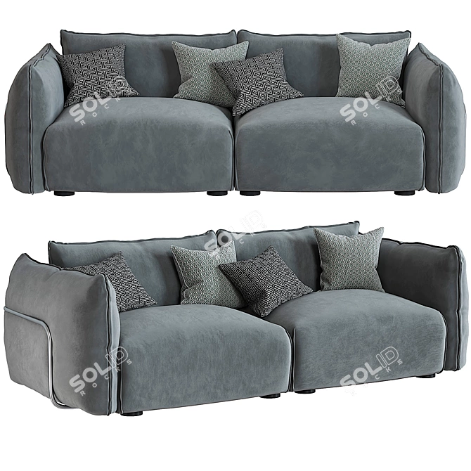 Elegant Dion 3 Seater Sofa 3D model image 10