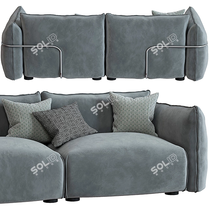 Elegant Dion 3 Seater Sofa 3D model image 11