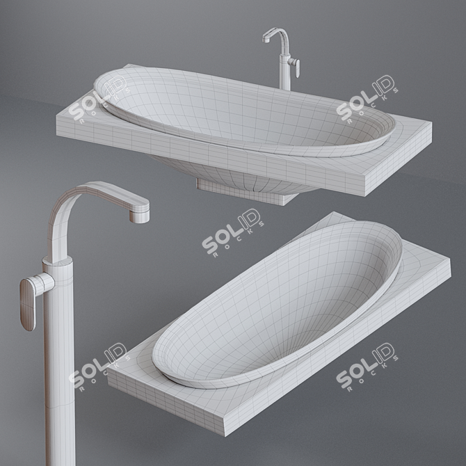 Ceramica Flaminia IO Vanity Tub 3D model image 6