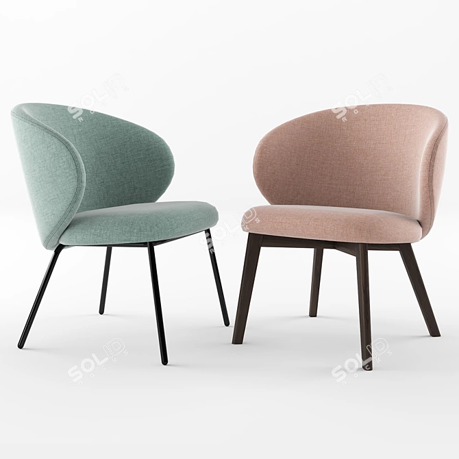 Stylish Connubia Tuka Armchair 3D model image 1