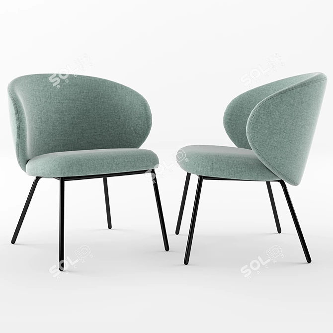 Stylish Connubia Tuka Armchair 3D model image 2