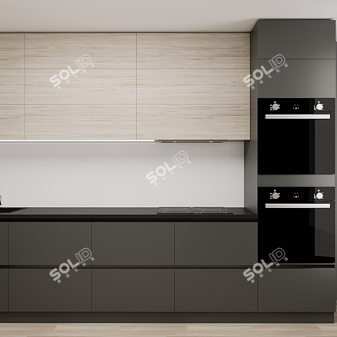 Modern Kitchen Design: Oven, Cooktop, Hood, Sink 3D model image 3