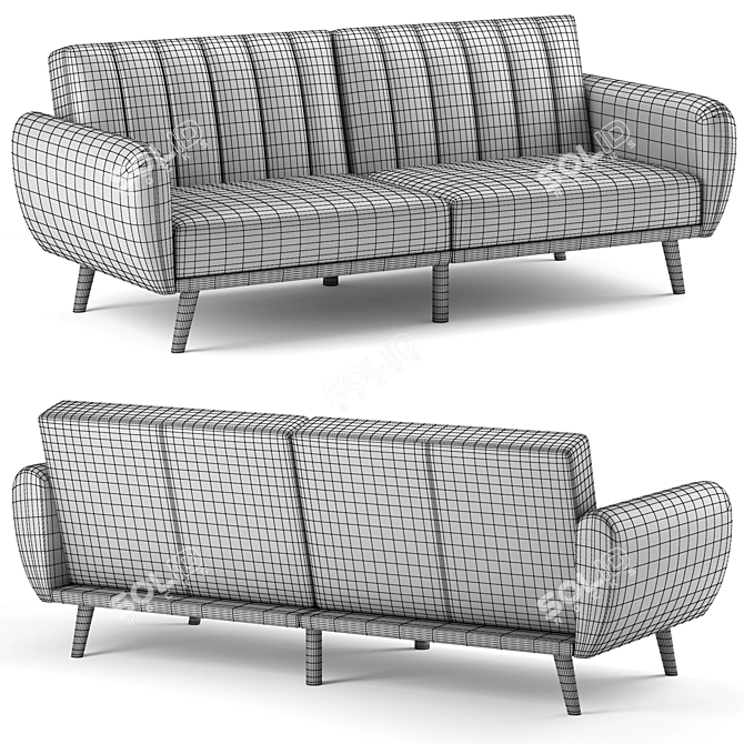 Brittany Sofa Futon: Stylish and Versatile 3D model image 5