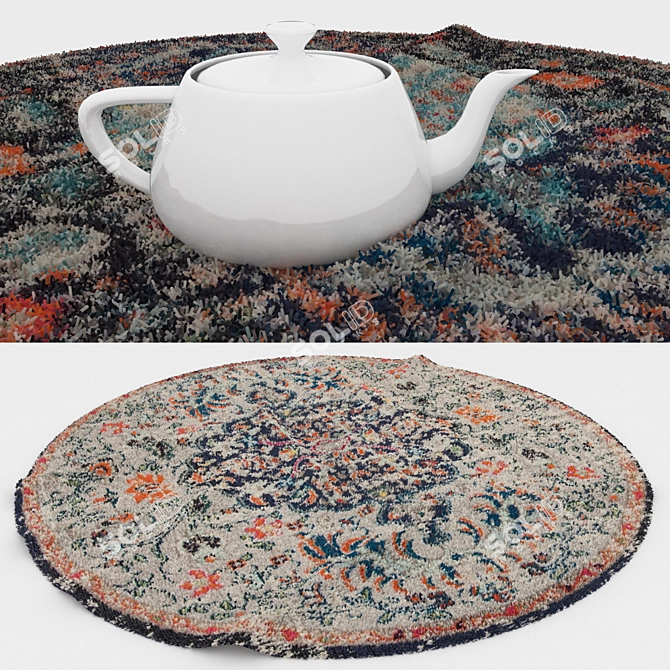 Round Carpets Set - Stylish and Versatile 3D model image 3