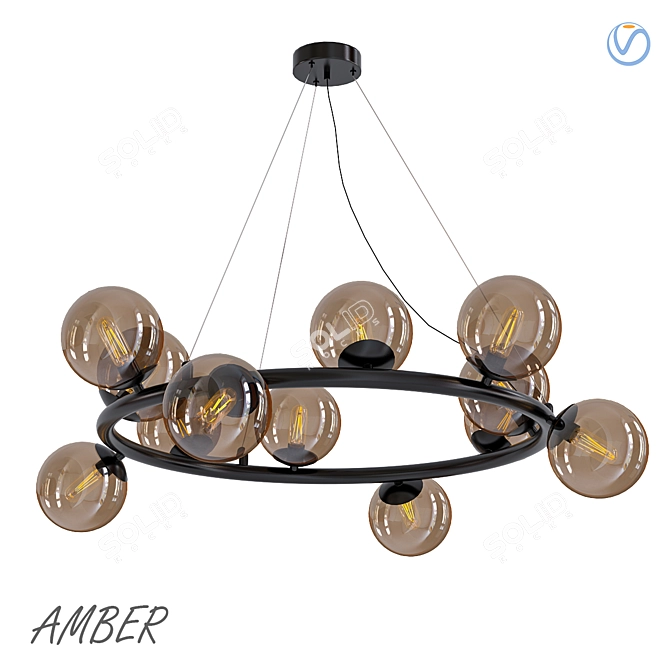 Amber 2014 Chandelier: Exquisite, Elegant Lighting 3D model image 1