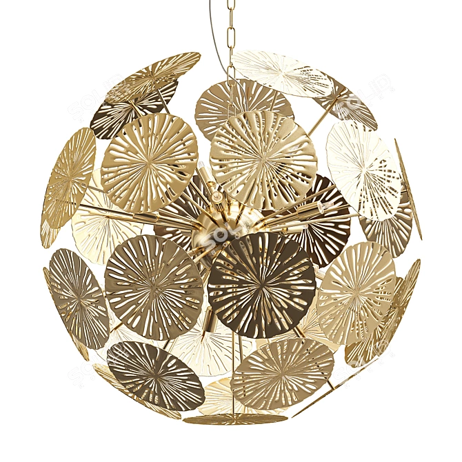 Lily Pad Chandelier: Elegant Illumination 3D model image 1