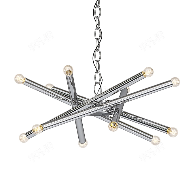 12-Light Sputnik Linear Chandelier 3D model image 1