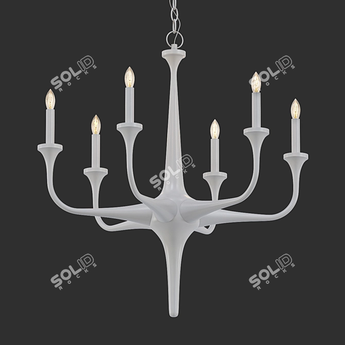 Elegant Albion 6-Light Chandelier 3D model image 1