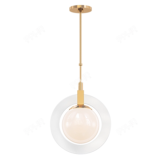 Elegant Geometric LED Pendant 3D model image 1