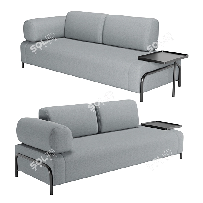 Modern Compo 3-Seater Sofa 3D model image 2