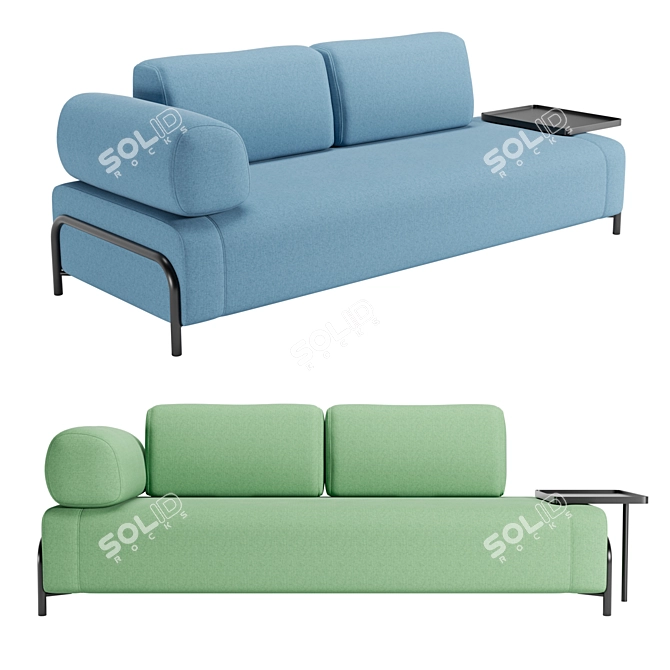 Modern Compo 3-Seater Sofa 3D model image 3