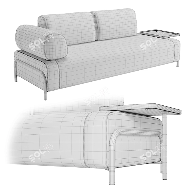 Modern Compo 3-Seater Sofa 3D model image 4