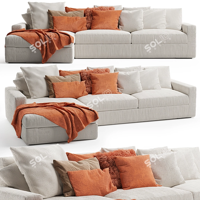 Sophie Minimalist Sofa: Modern Elegance for Any Space 3D model image 1