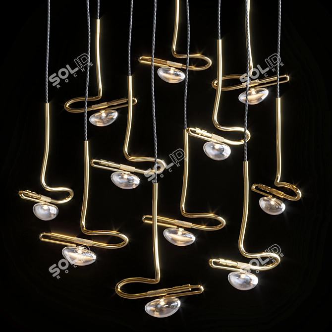 Elegant Jackie-O Pendant Light 3D model image 1