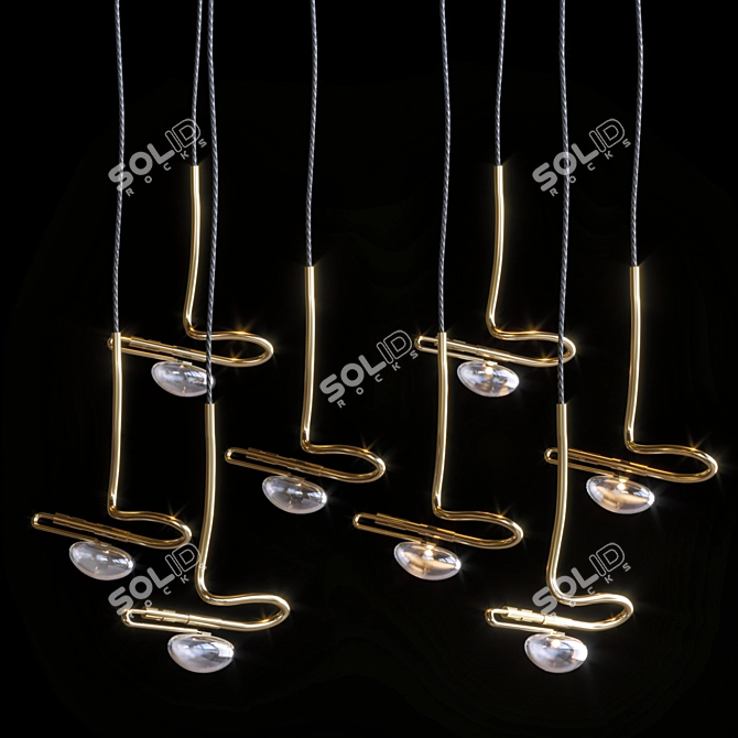 Elegant Jackie-O Pendant Light 3D model image 4