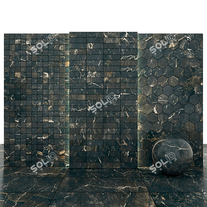 Genus Snail Marble: Unique Textured Tiles 3D model image 3