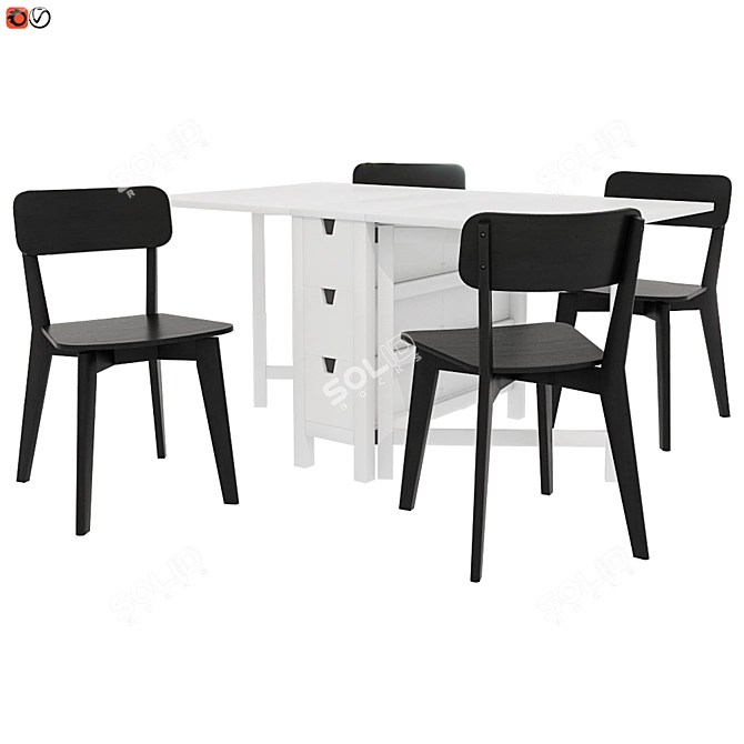 NORDEN LISABO Table Set 3D model image 1