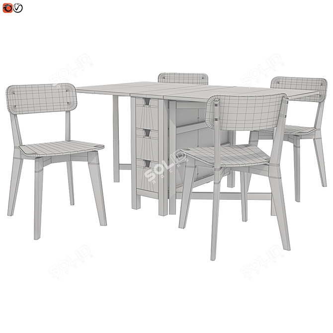 NORDEN LISABO Table Set 3D model image 2