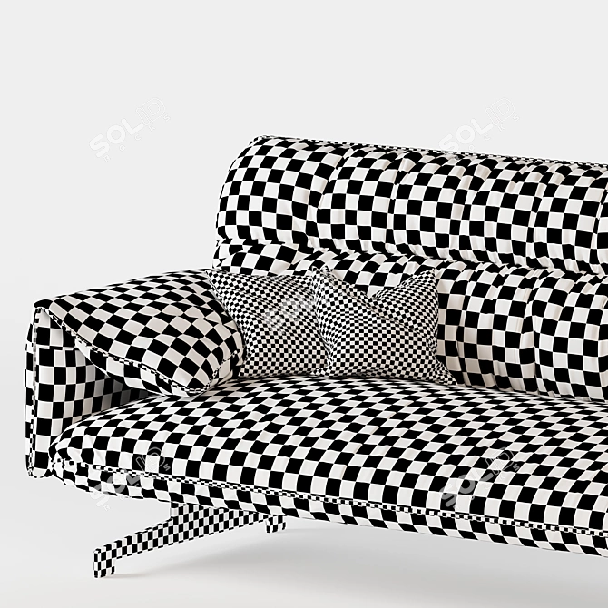 Luxury Leather Sofa Set 3D model image 4