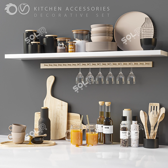 Kitchen Essentials Set: Enhance Your Interior Design 3D model image 1