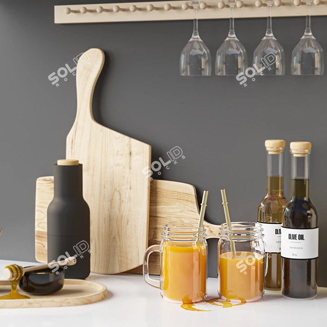 Kitchen Essentials Set: Enhance Your Interior Design 3D model image 3