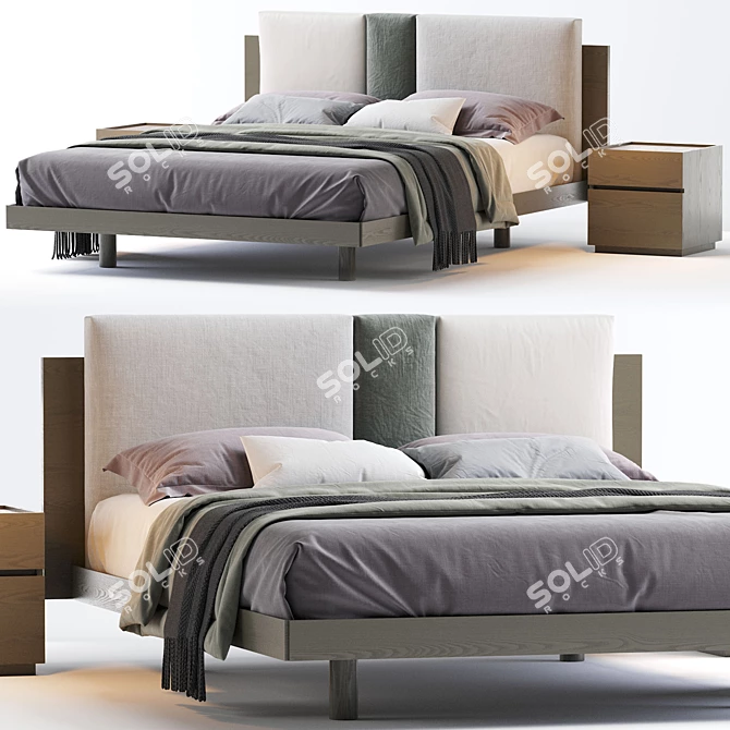 Elegant Nikki N03 Bed 3D model image 1