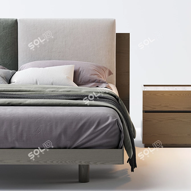 Elegant Nikki N03 Bed 3D model image 2