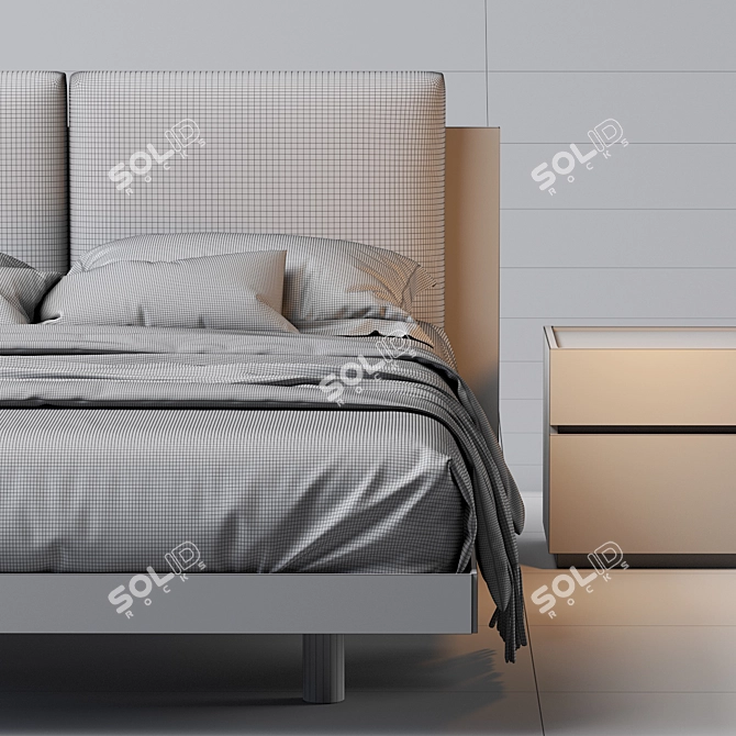 Elegant Nikki N03 Bed 3D model image 5