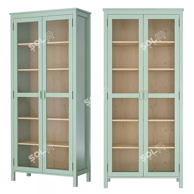 Solid Pine Alvina Wardrobe | 90x200x37 cm 3D model image 1