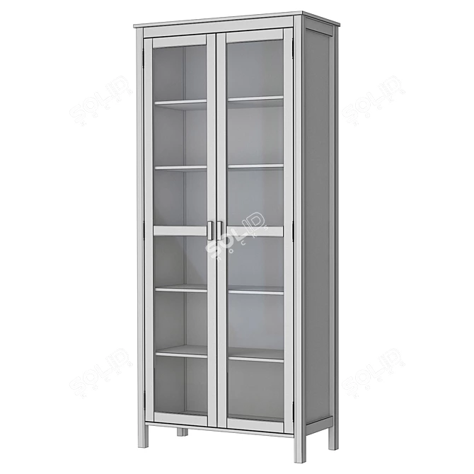 Solid Pine Alvina Wardrobe | 90x200x37 cm 3D model image 2