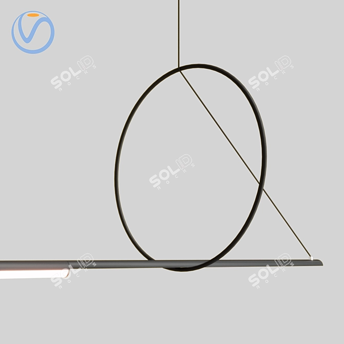 Siris Pendant Lamp: 120 cm Length 3D model image 2