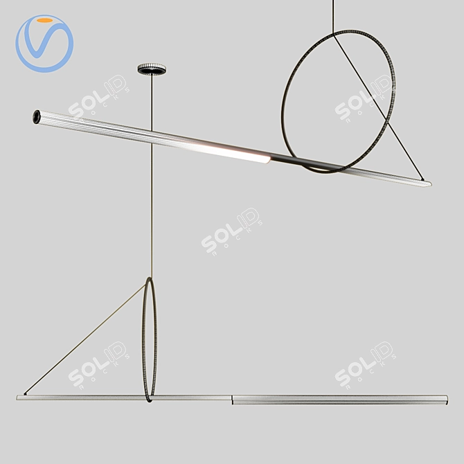 Siris Pendant Lamp: 120 cm Length 3D model image 3
