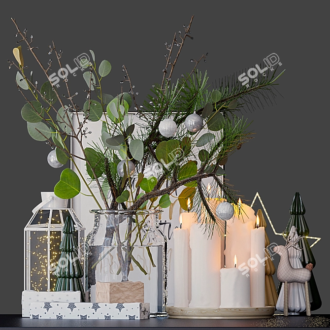 Title: Festive Holiday Decor Set 3D model image 1