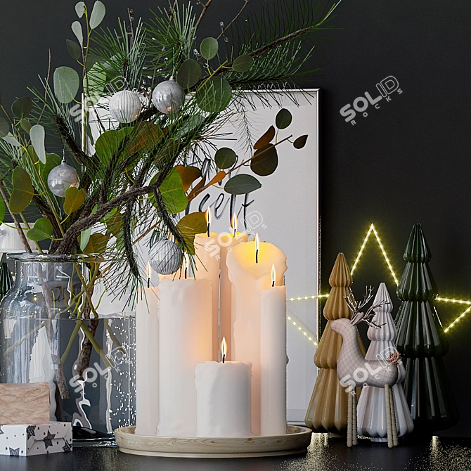 Title: Festive Holiday Decor Set 3D model image 3