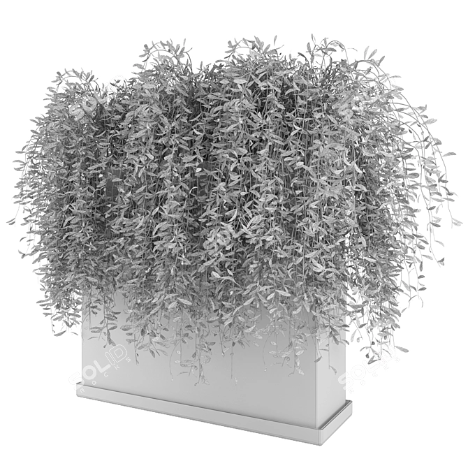 Rusty Concrete Pot Set: Outdoor Plants 3D model image 5