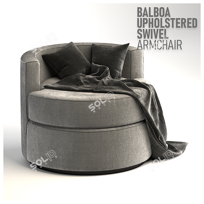 Balboa Swivel Armchair: Stylish and Comfortable 3D model image 1