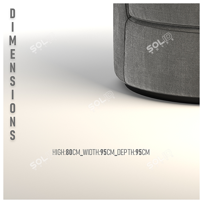 Balboa Swivel Armchair: Stylish and Comfortable 3D model image 3