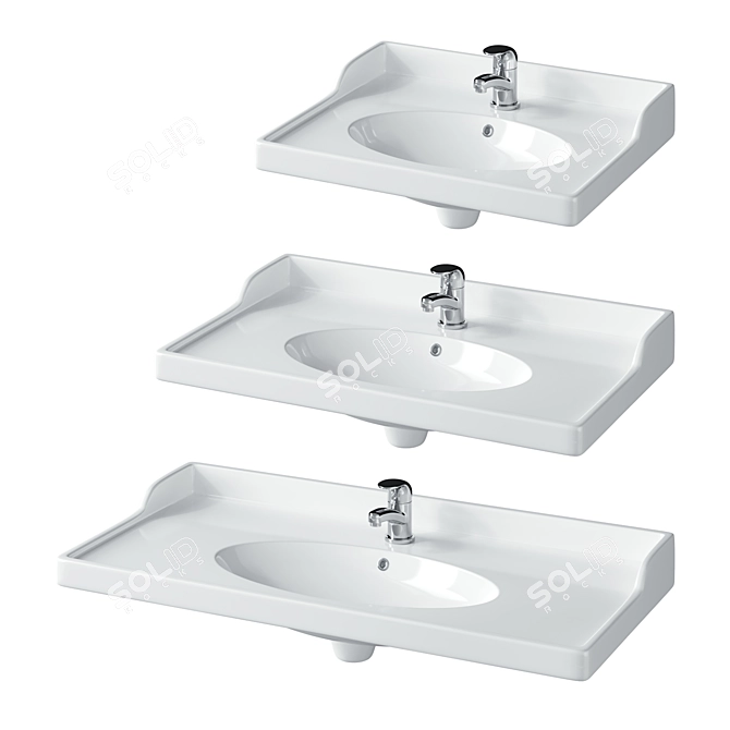 Modern Rattviken Washbasin & Olskar Faucet Ensemble 3D model image 1