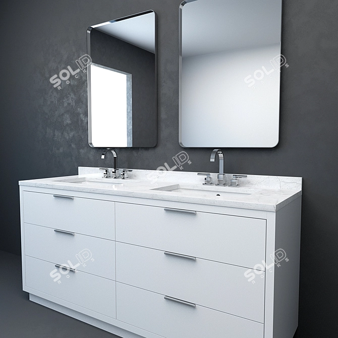 RH Modern Machinto Double Vanity2 3D model image 2