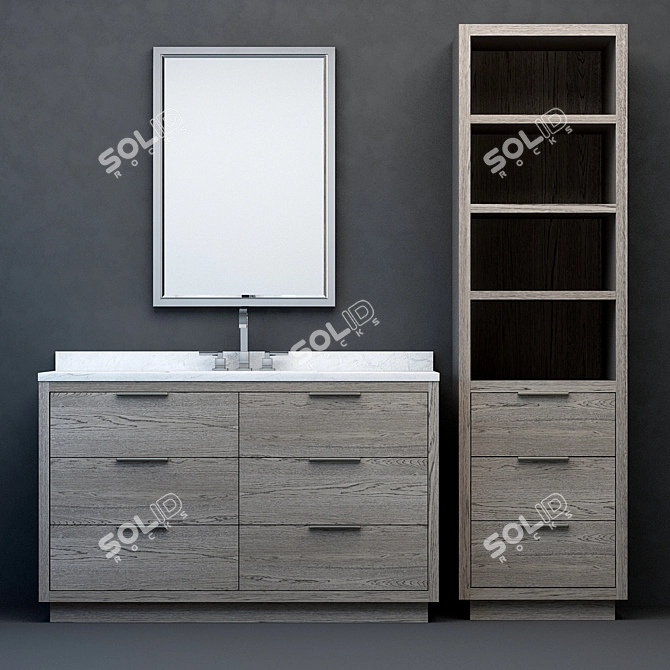 Sleek RH Modern Machinto Vanity 3D model image 1