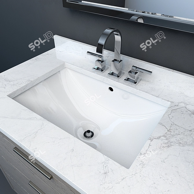 Sleek and Modern RH Machinto Vanity 3D model image 3