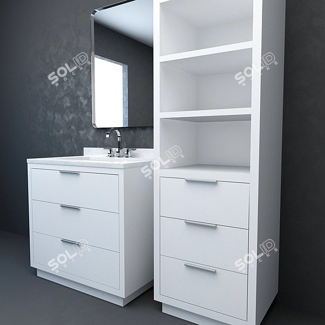 RH Modern Machinto Single Vanity 3D model image 2