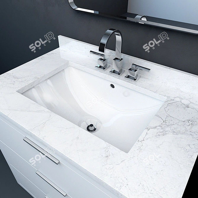 RH Modern Machinto Single Vanity 3D model image 3