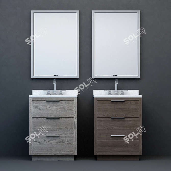 Luxury RH Modern Machinto Vanity 3D model image 1