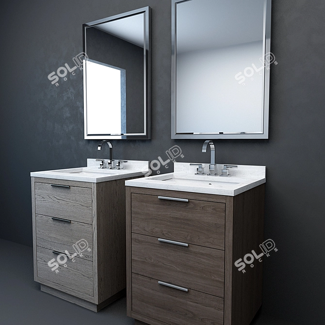 Luxury RH Modern Machinto Vanity 3D model image 2