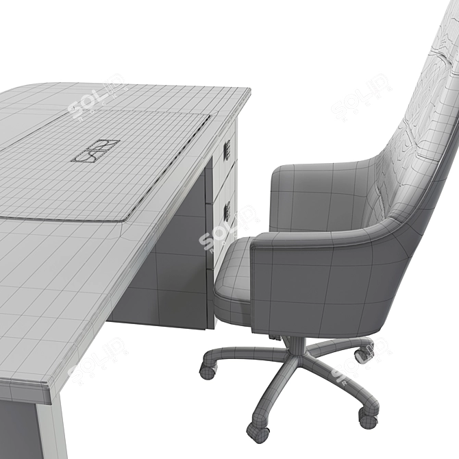 Elegant Richmond Office Desk 3D model image 5