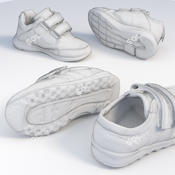 3D Kids Sneakers: Detailed Scanned Textures 3D model image 4